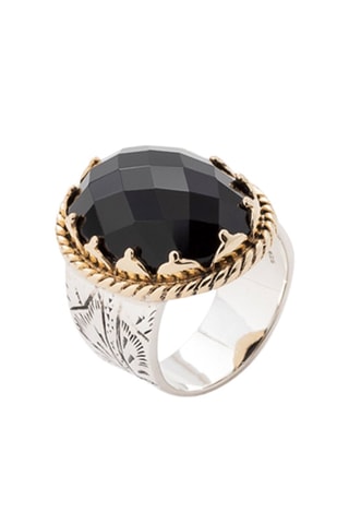 Bague - Argent et onyx