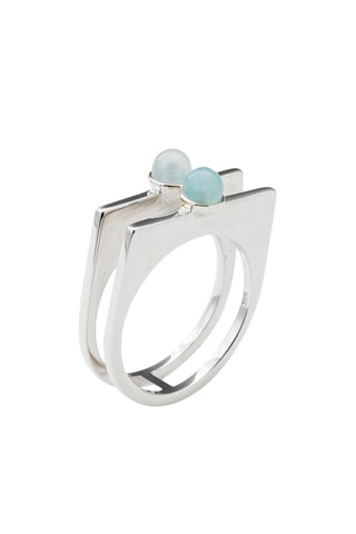 Bague - Argent et calcédoines