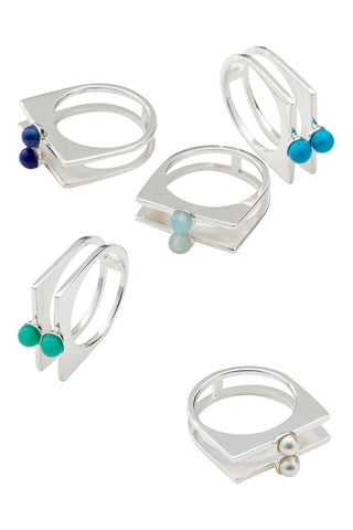 Bague - Argent et calcédoines