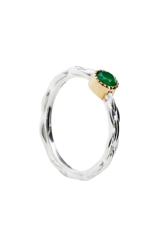 Bague - Argent et chrysoprase