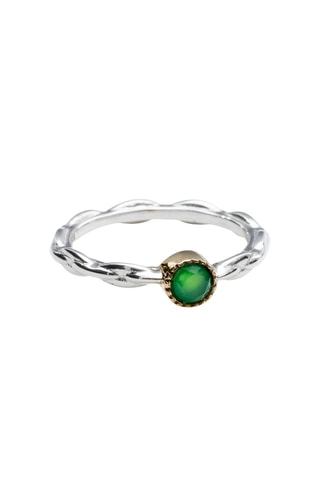 Bague - Argent et chrysoprase