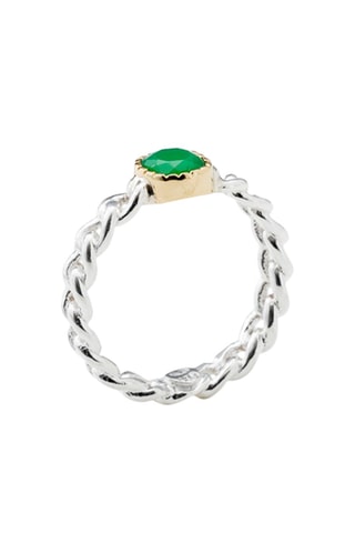 Bague - Argent et chrysoprase