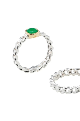 Bague - Argent et chrysoprase