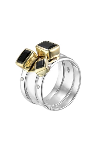 Bague - Argent et onyx