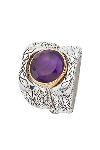 Bague 3-en-1 - Argent et améthyste