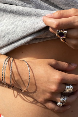 Bague 3-en-1 - Argent et améthyste