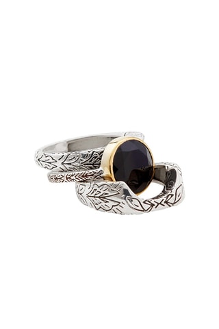 Bague 3-en-1 - Argent et onyx