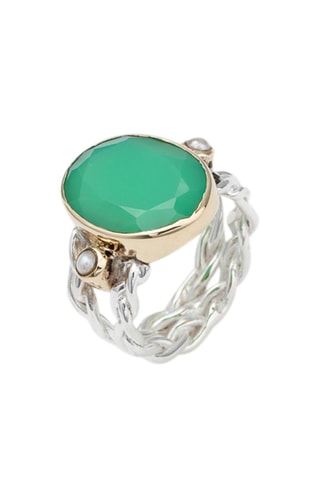 Bague - Argent et chrysoprase