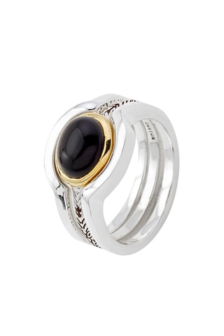 Bague 3-en-1 - Argent et onyx