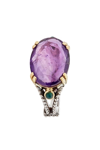 Bague - Argent, onyx et améthyste