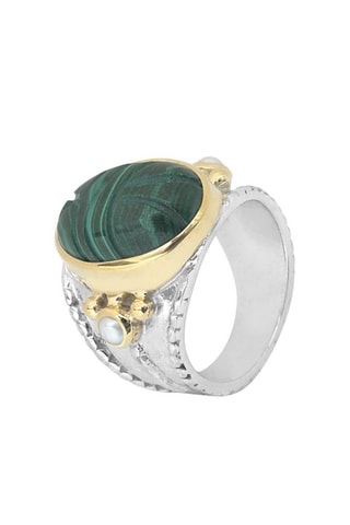 Bague Argent et malachite