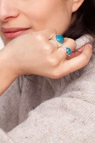 Bague - Argent et turquoise
