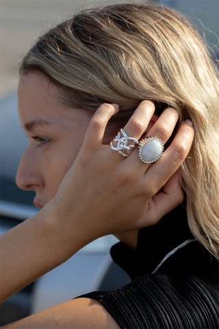 Bague - Argent et pierre de lune