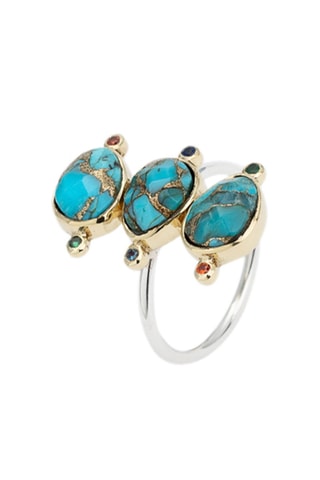 Bague - Argent et turquoises