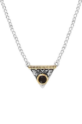 Collier - Argent et onyx