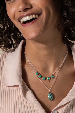 Collier - Argent et turquoise
