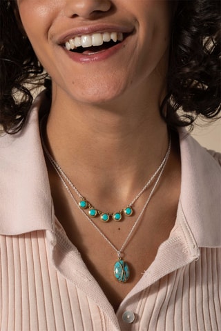 Collier - Argent et turquoise