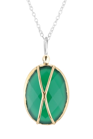 Collier - Argent et onyx