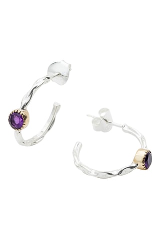 Créoles - Argent et améthyste