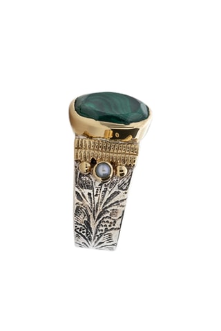 Bague - Argent et malachite