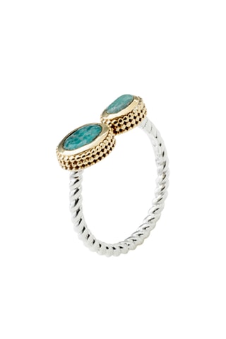 Bague - Argent et amazonites