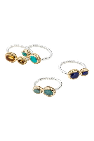 Bague - Argent et amazonites