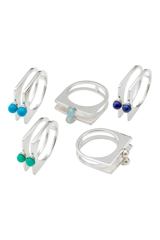 Bague - Argent et calcédoines