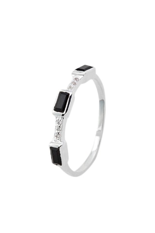 Bague - Argent et onyx