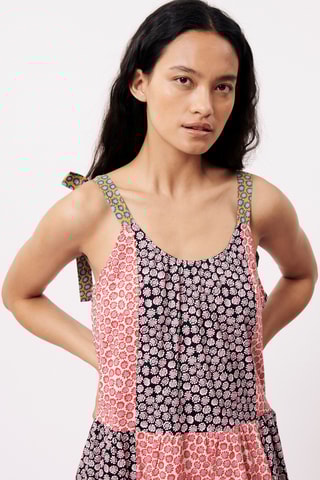 Robe longue Aylin - Noir et rouge