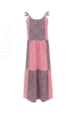 Robe longue Aylin - Noir et rouge