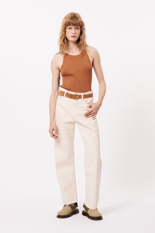 Rechte Jeans Hoge Taille Agatha - Ecru