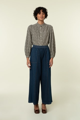 Jeans Hoge Taille Victoria - Marineblauw