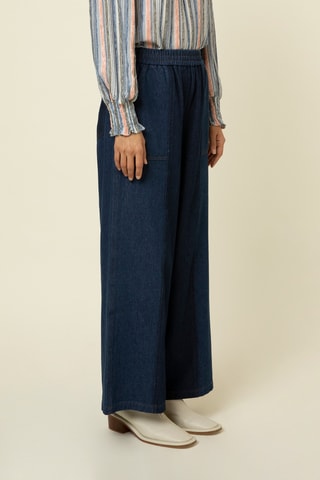 Jeans Hoge Taille Victoria - Marineblauw