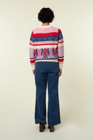 Velours Broek Hoge Taille Yiwen - Marineblauw