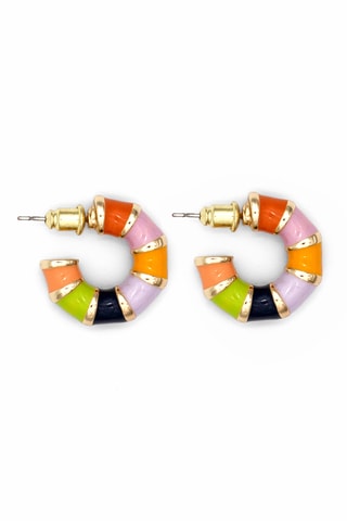 Oorbellen Noema - Oranje en Lichtpaars