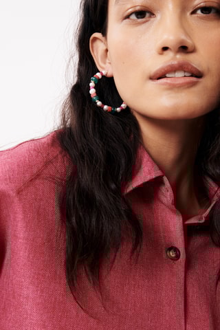 Oorbellen Auranne - Turquoise en Rood