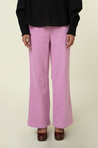 Velours Broek Hoge Taille Yiwen - Roze