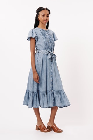 Robe chemise en jean Nolene - Ciel