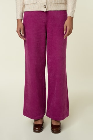 Velours Broek Hoge Taille Yiwen - Paars