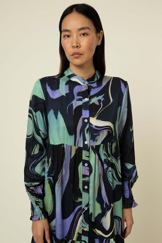 Blouse-Jurk Kym - Marineblauw en Paars