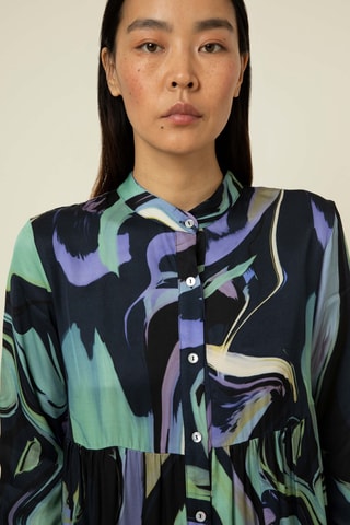 Blouse-Jurk Kym - Marineblauw en Paars