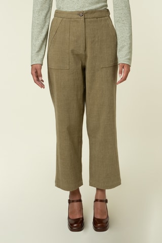 Broek Hoge Taille Pelly - Olijfgroen