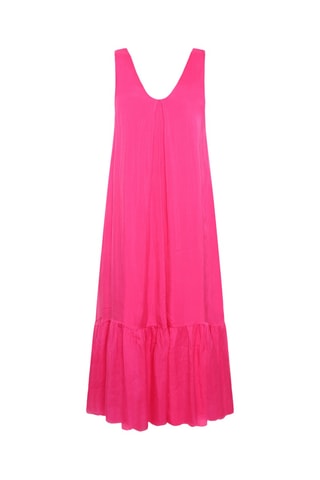 Abito lungo in seta Lynda - Fucsia