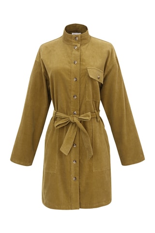 Abito a camicia in velluto Cloelia - Verde oliva