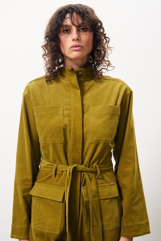 Velours Jumpsuit Eba - Olijfgroen