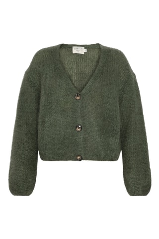 Mohair en Wollen Vest Enorah - Kaki