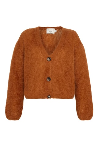 Mohair en Wollen Vest Enorah - Bruin