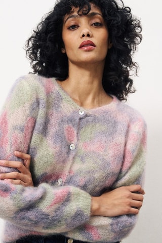 Mohair en Wollen Trui Tie and Dye Lata - Paars en Roze