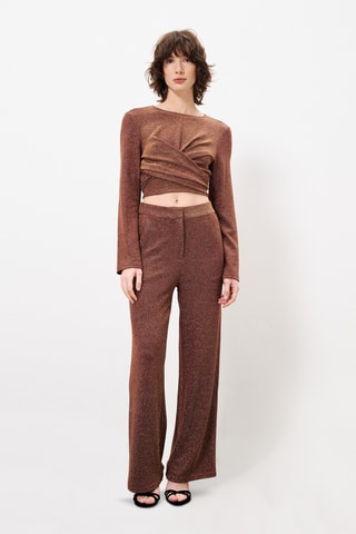 Rechte Broek Hoge Taille Aimeline - Bordeauxrood