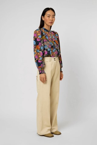 Blouse Lyane - Marineblauw en Roze